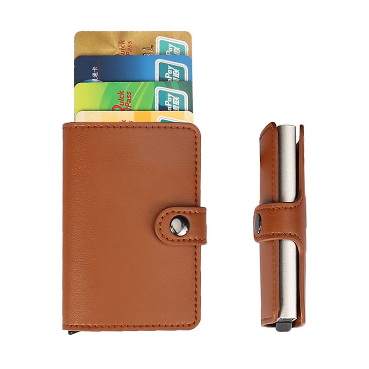 Nei Uchifanira Kusarudza iyo Aluminium RFID Anti-Kuba Chikwereti Kadhi Holder Pop Up Wallet yeVarume